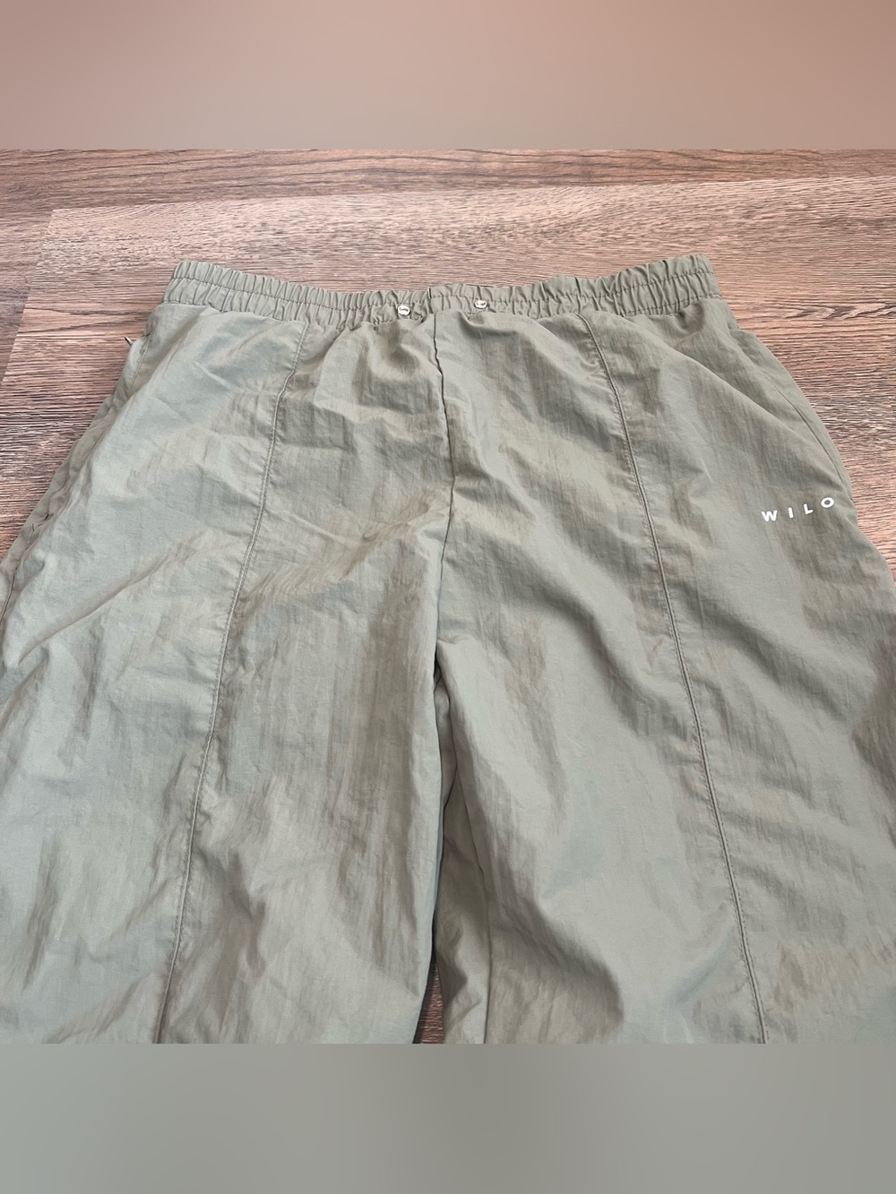Wilo The Label Nylon Parachute Jogger Pants Olive Green Size Medium Sporty - Picture 3 of 10